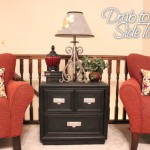 painted black side table