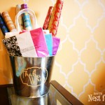 tin wrapping paper station
