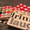 napkin tile coasters mod podge