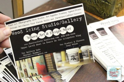 wood icing handout card