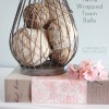 burlap and twine wrapped foam balls