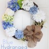 blue hydrangea door wreath