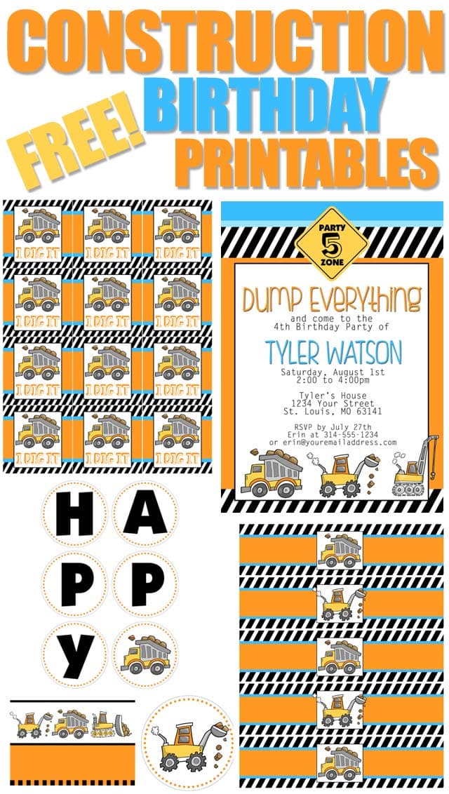 Construction Themed Birthday Party with FREE Printables How to Nest