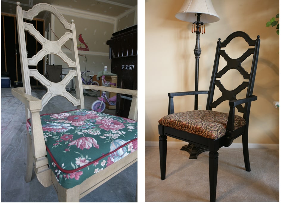 Back to Black: Reupholstered Chair for Great Room