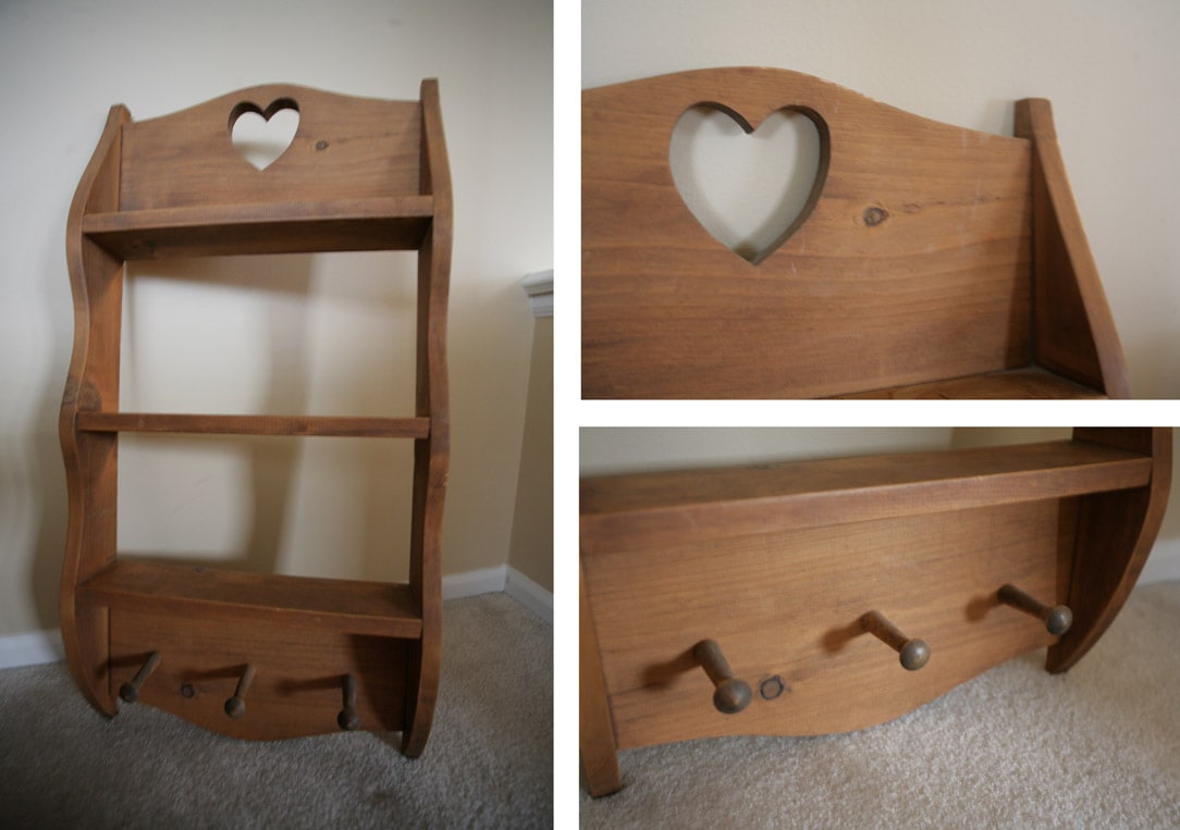 Wood shelf with on sale heart cutout