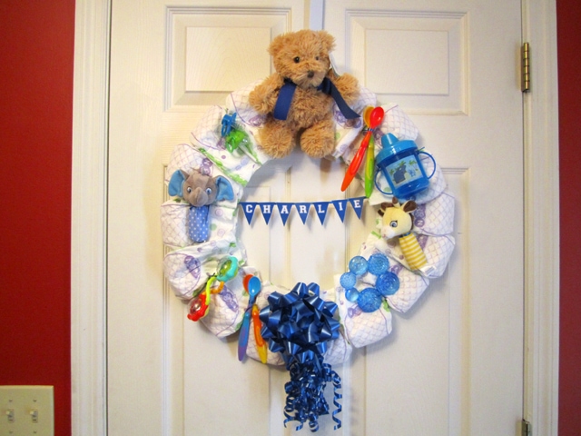 baby boy diaper wreath