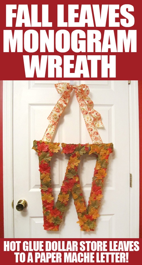 fall leaves door monogram wreath