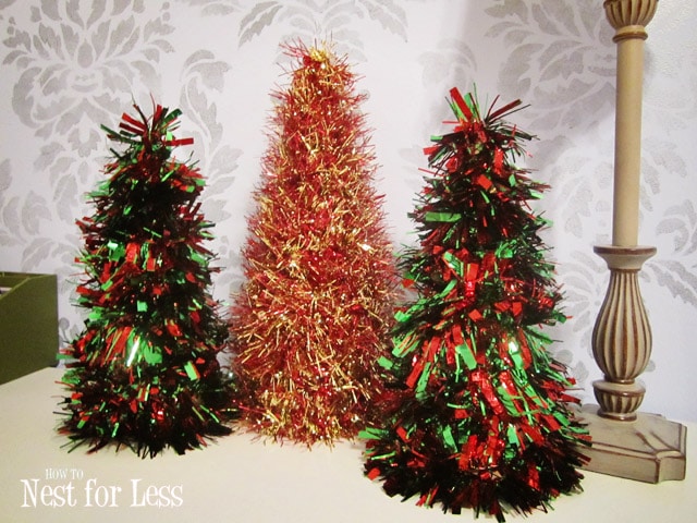 5 Minute Tinsel Christmas Cones