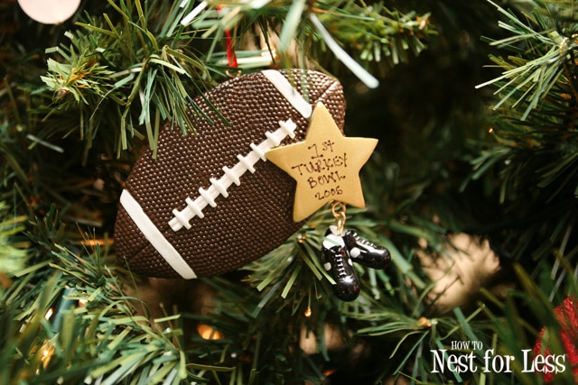 A football tree ornament.