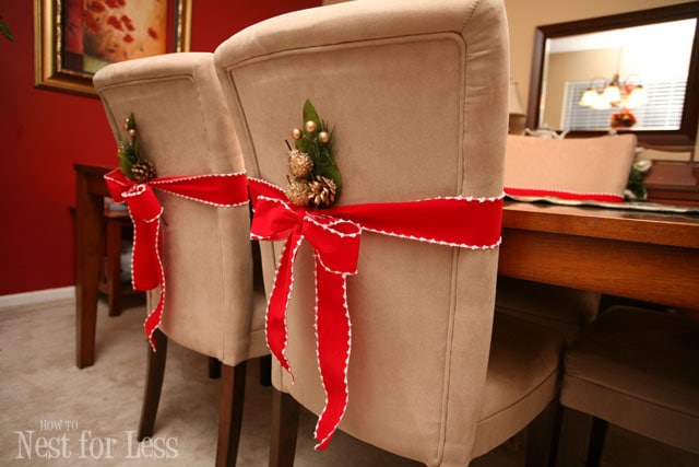 Pinterest Project: Parson Chair Covers for Christmas - How to Nest ...