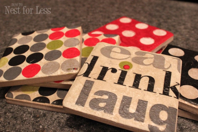 Handmade Tile Coasters from Party Napkins