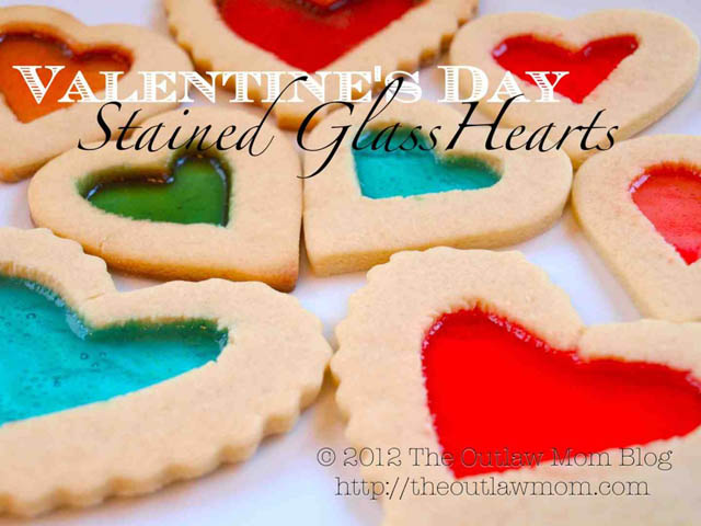 Valentine’s Day Stained Glass Heart Cookies {From The Outlaw Mom}