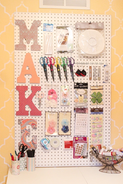 Craft Room Peg Board Scrapbook Paper Letters How To Nest For Less Tm