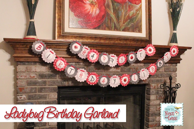 Happy Birthday ladybug garland.