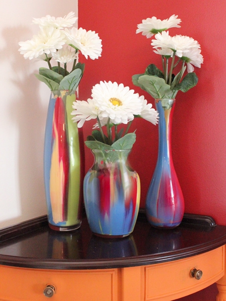 Glass deals vase painting