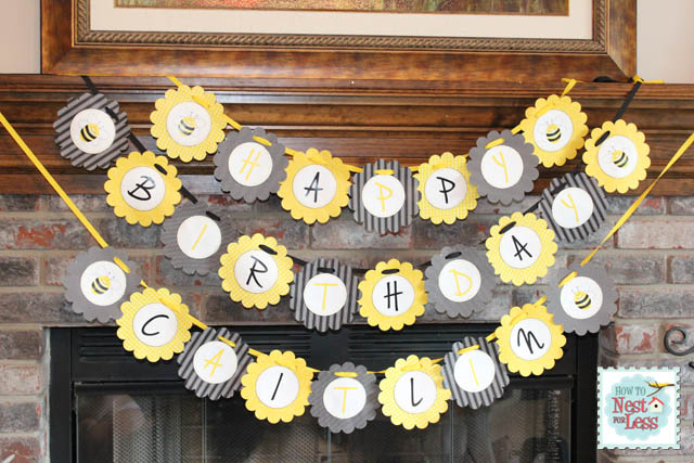 Bumblebee Printable Party Banner & Hanging Decorations, Bee, Instant  Download, Stripes, DIY, Birthday, Baby Shower by ThumbAlina Lane