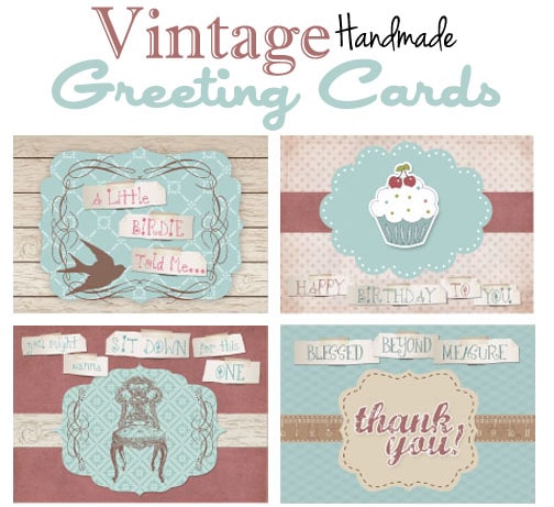 Vintage Handmade Greeting Cards {FREE Printable}