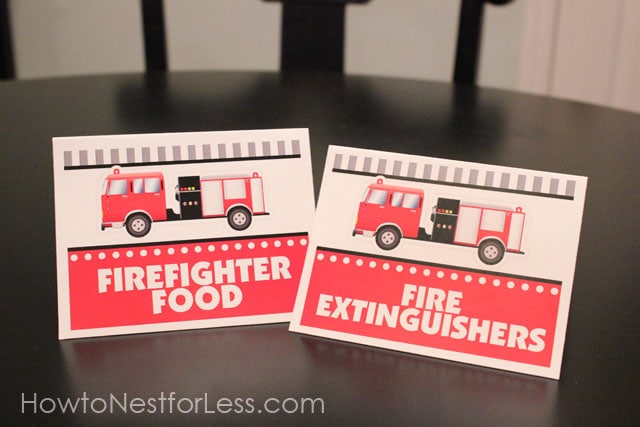 Free fire truck birthday party food tents!