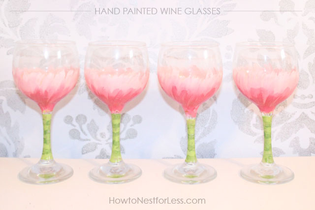 Hand Painted Flower Wine Glasses How to Nest for Less