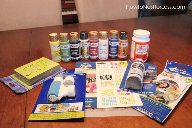 The supplies laid out on the counter.