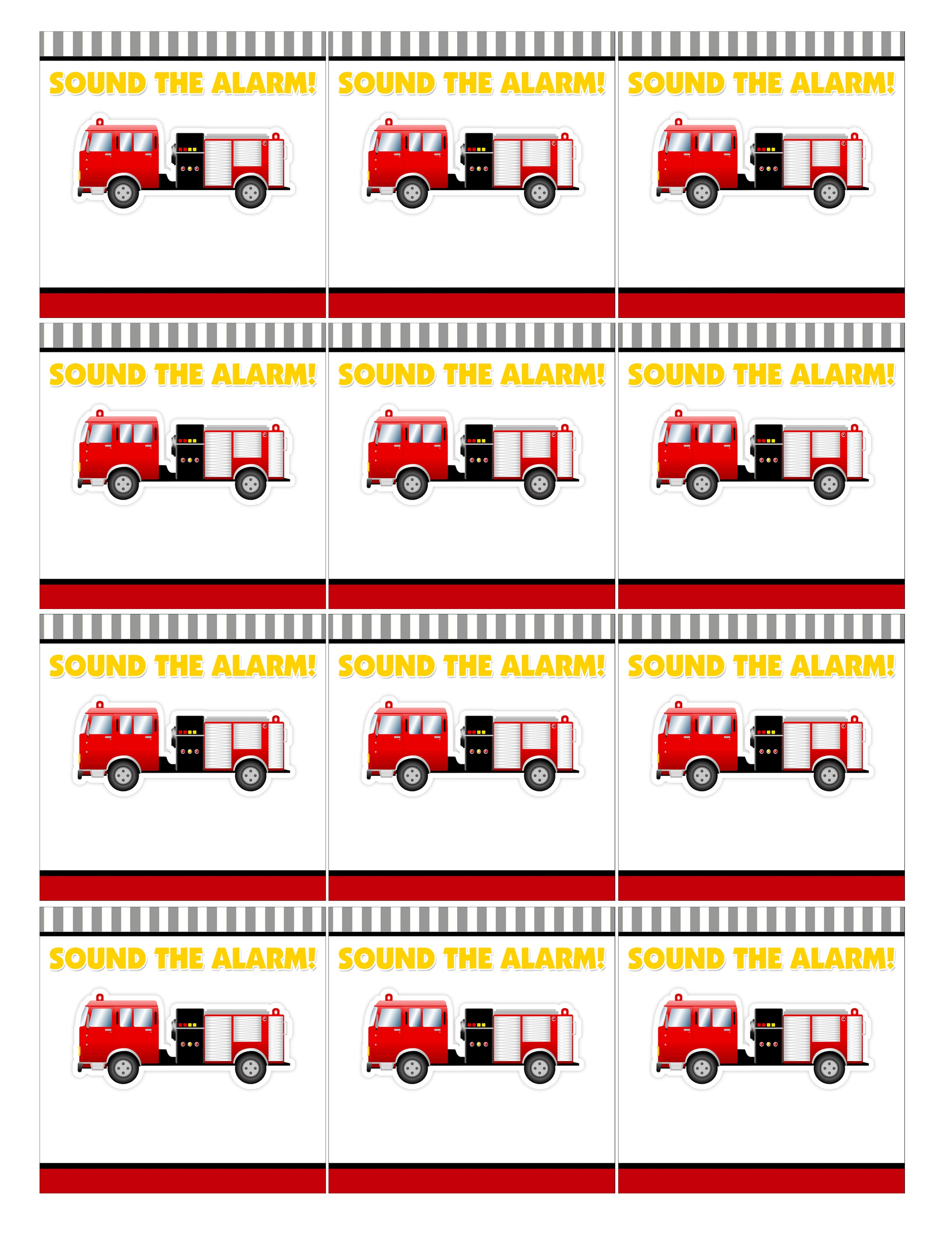 Fire Truck Birthday Party Free Printables