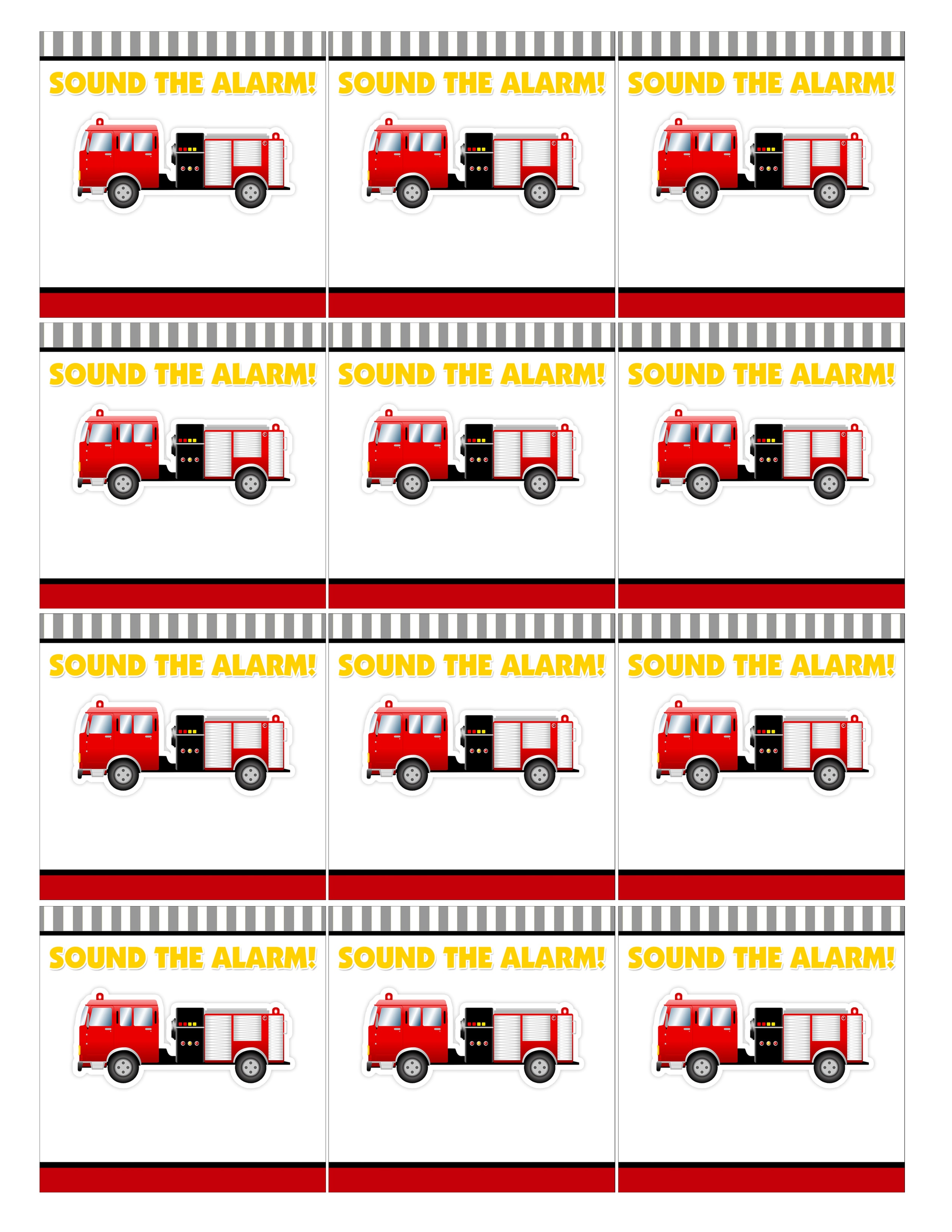 Free Fire Truck Birthday Printables Printable Templates