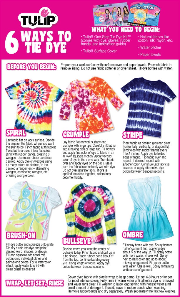 tie dye patterns step by step