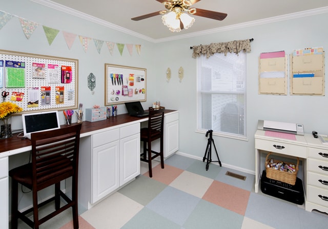 DIY Counter Height Craft Table With Storage 