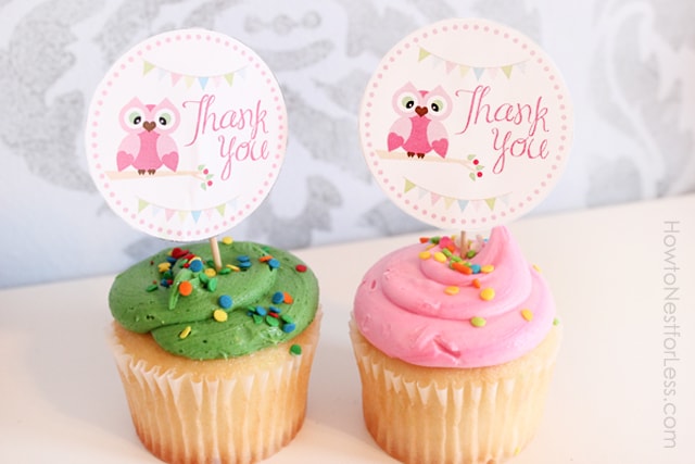 owl cupcake toppers
