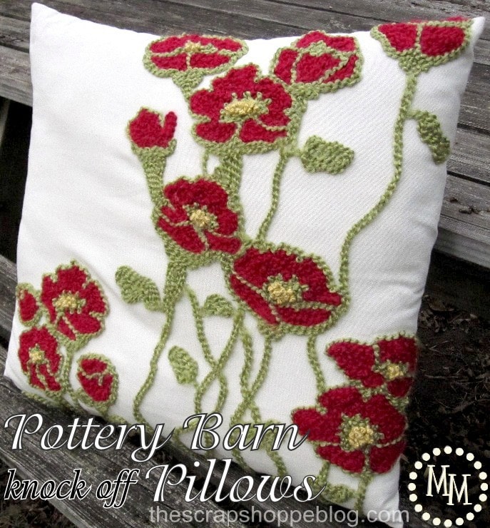 Pottery Barn Knock-Off Pillows {Guest Post from The Scrap Shoppe}