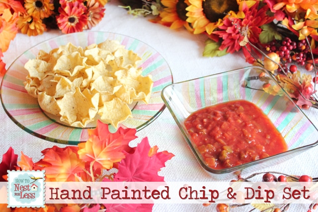 Hand Painted Fall Chip & Dip Set