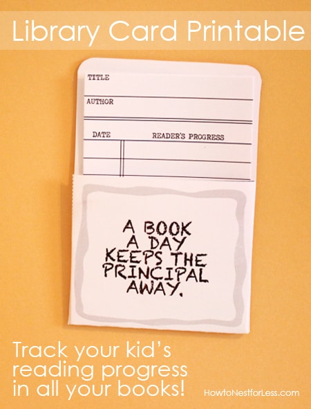 LIBRARY CARDS: track your kid’s reading progress {free printable}