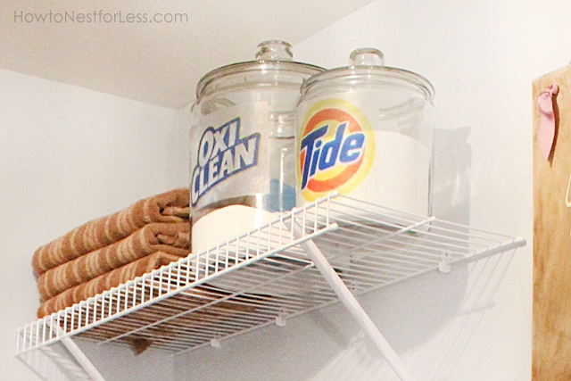 laundry room organization glass jars