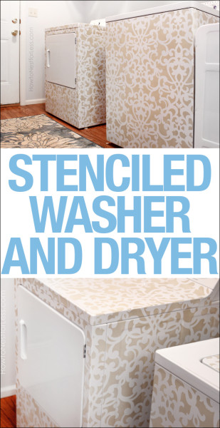 stenciled washer and dryer