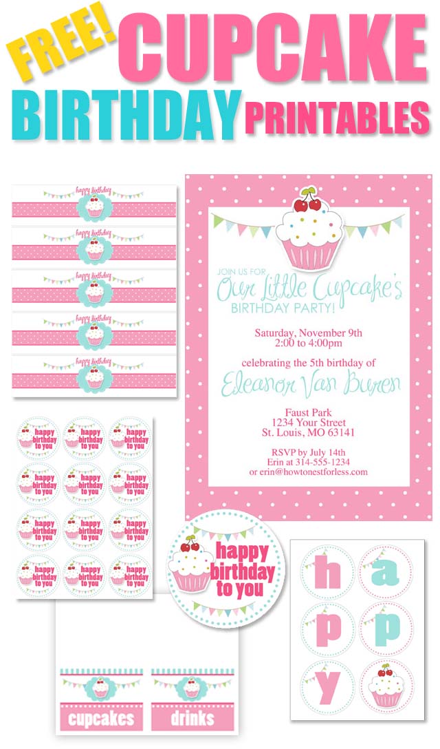 FREE CUPCAKE BIRTHDAY PRINTABLES