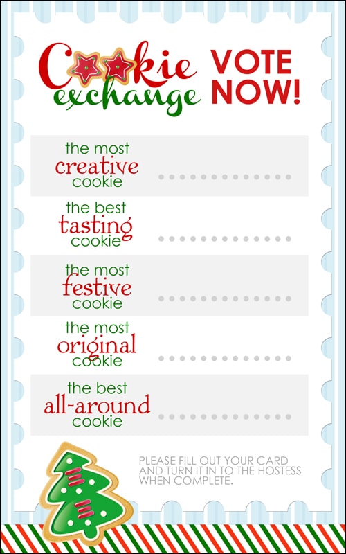 Cookie Exchange Sign Up Sheet Template