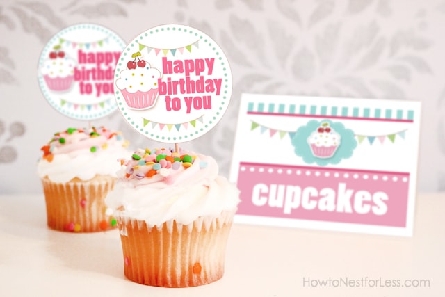 Cupcake Birthday Party With Free Printables - How To Nest For Less™