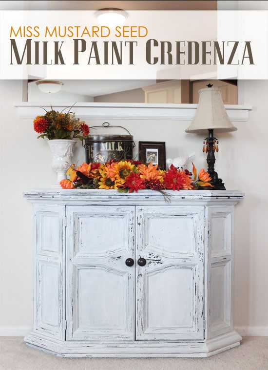 Painted Foyer Credenza {using Miss Mustard Seed's Milk Paint} - How to Nest  for Less™