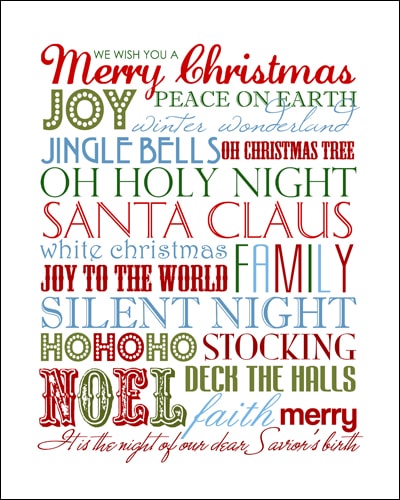 christmas subway art free printable