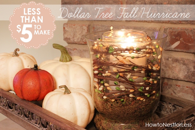 5 Minute Fall Hurricane Centerpiece {on the cheap}