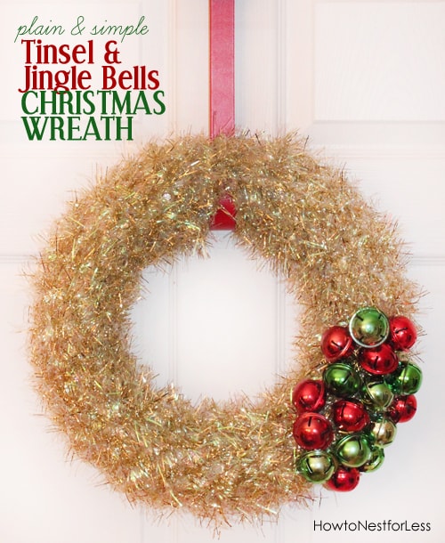 Tinsel and Jingle Bells Christmas Wreath poster.