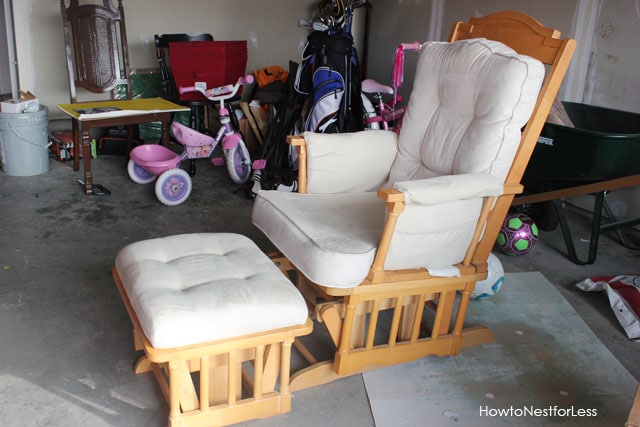 Painting a rocking chair for online nursery