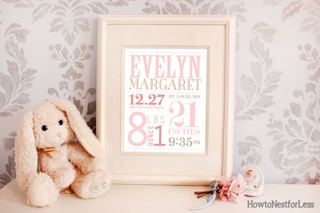 birth announcement subway art printable