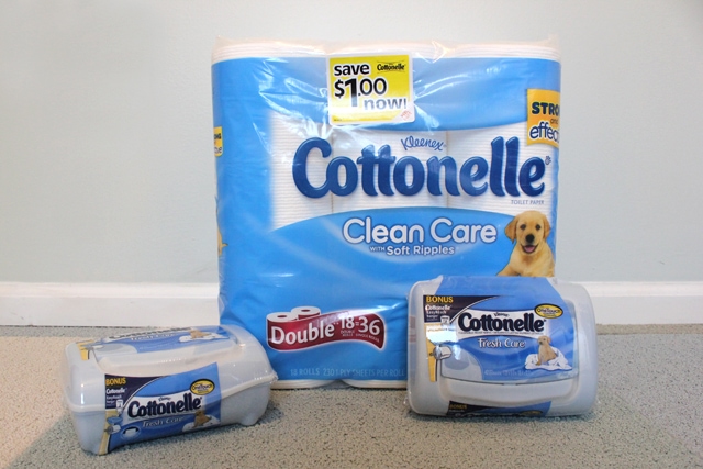 Cottonelle toilet paper and flushable wipes