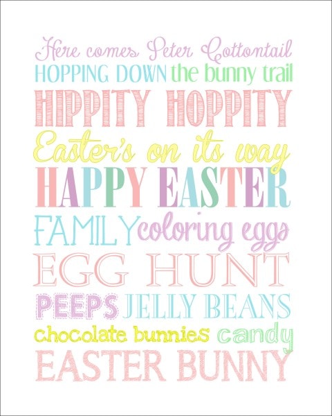 Easter subway art free printable