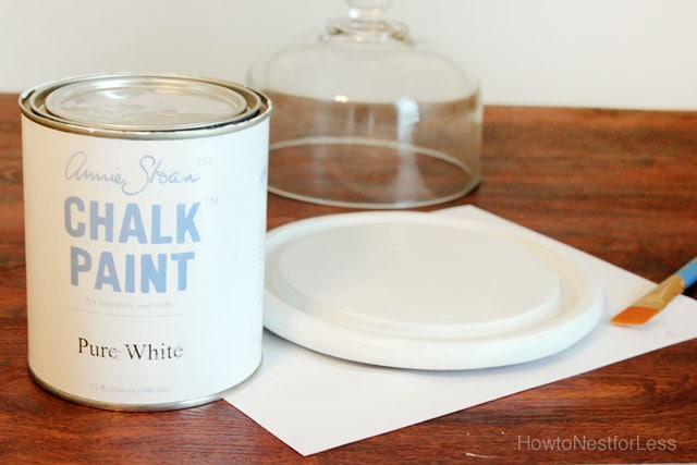 chalk paint glass cloche makeover