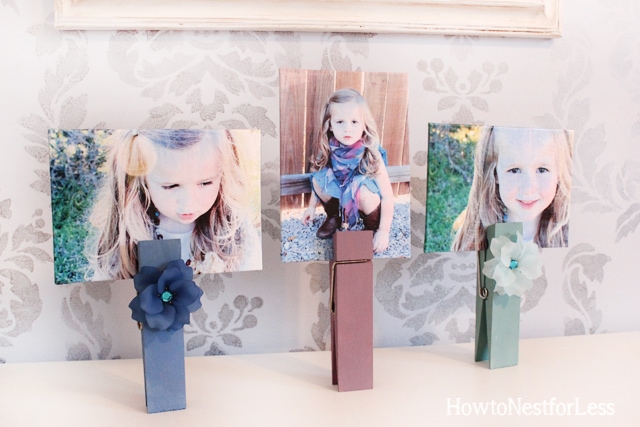 oversized clothespin photo holders