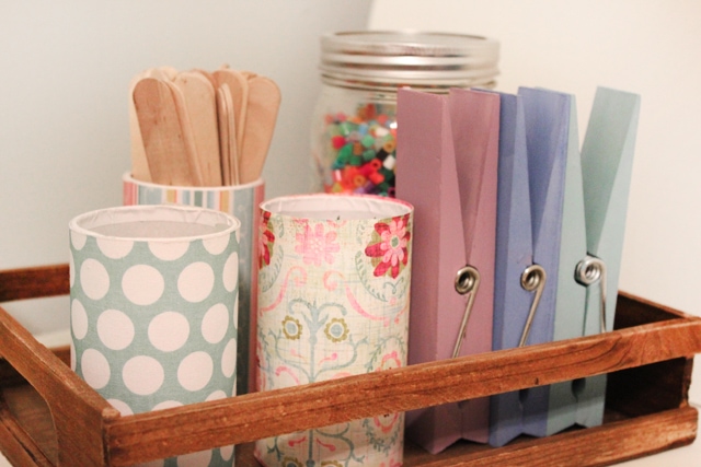 scrapbook paper covered paper cups