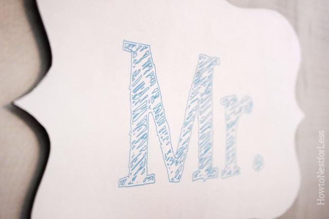 silhouette sketch pens mr and mrs sign