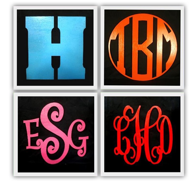 wood monograms colors